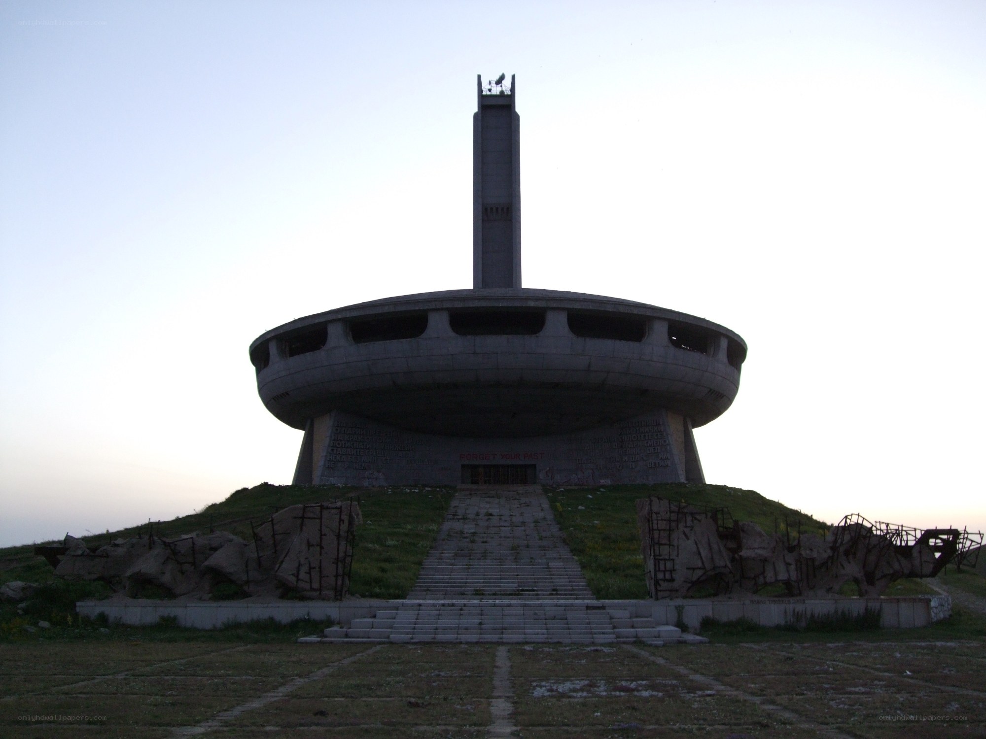 Monument on a hill at dusk