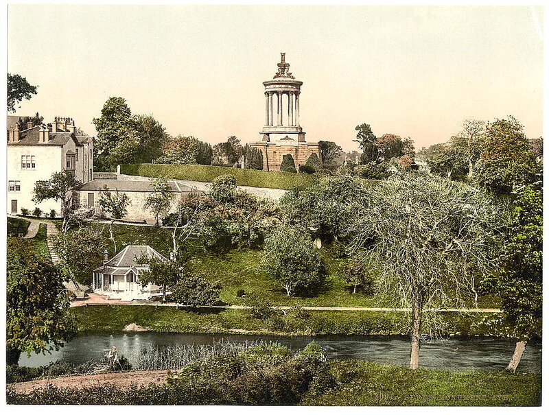 Monument on a hill by river