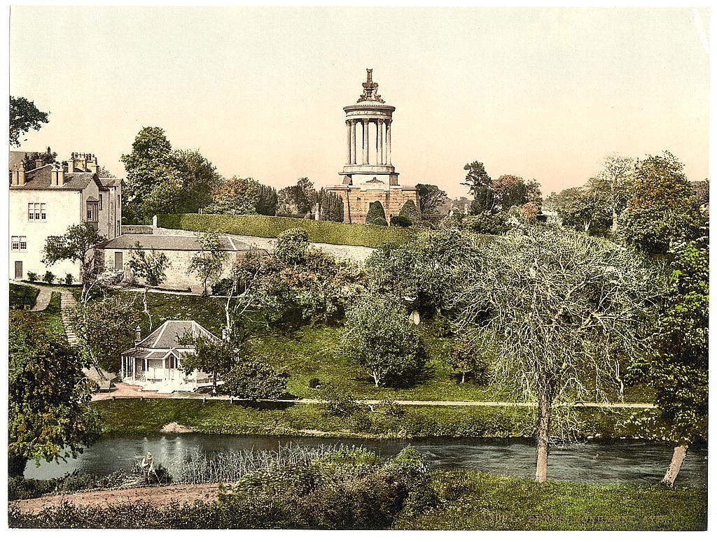 Monument on a hill by river