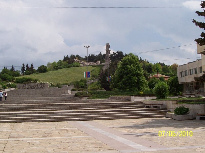 Monument on a hill with steps