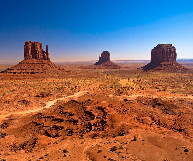 Monument Valley Buttes — Blue, Arid, Afternoon