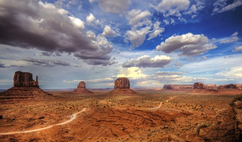 Monument Valley Buttes — Blue, Dramatic, Afternoon, Photograph, Desert