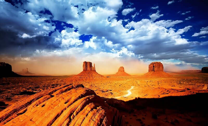 Monument Valley Buttes — Blue, Dramatic
