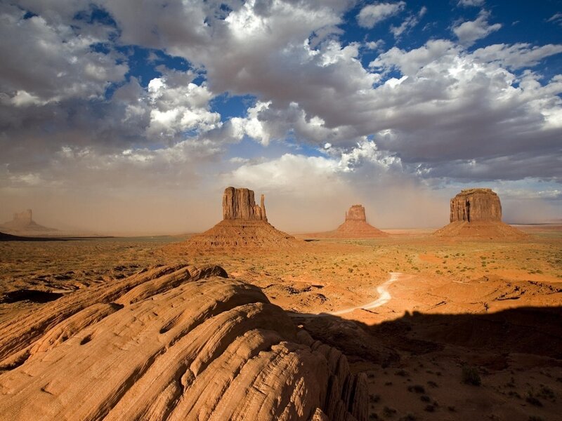 Monument Valley Buttes — Orange, Dramatic, Afternoon