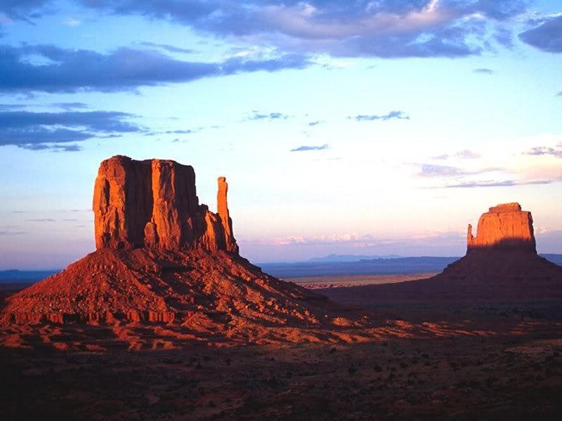 Monument Valley Buttes — Orange, Dramatic, Sunset