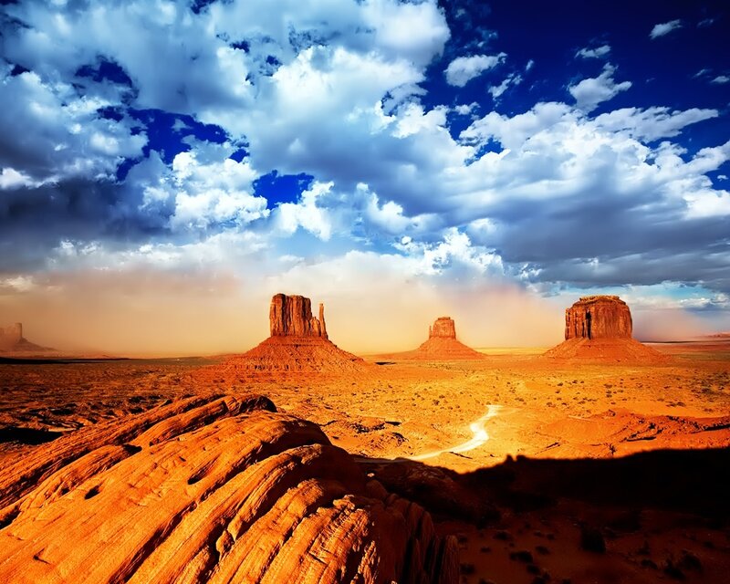 Monument Valley Buttes — Orange, Dramatic