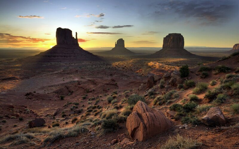Monument Valley Buttes — Orange, Serene