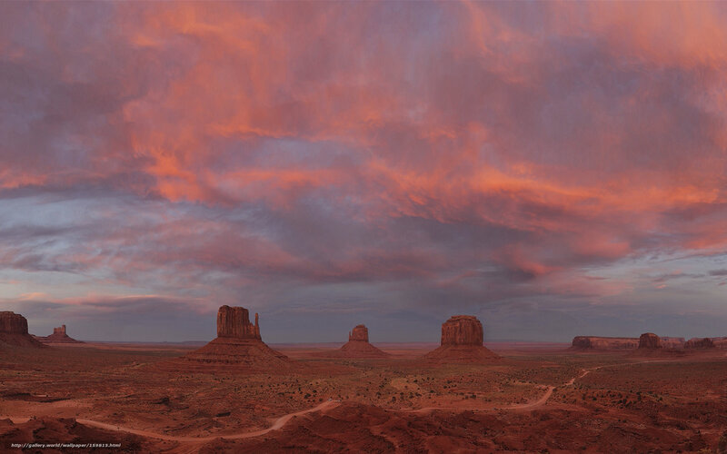 Monument Valley Buttes — Red, Dramatic, Sunset, Photograph, Desert