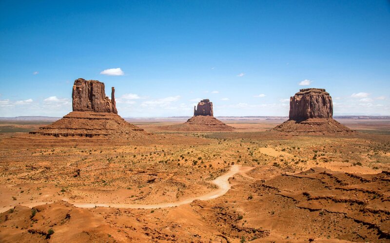 Monument Valley Rock Formations — Blue, Arid