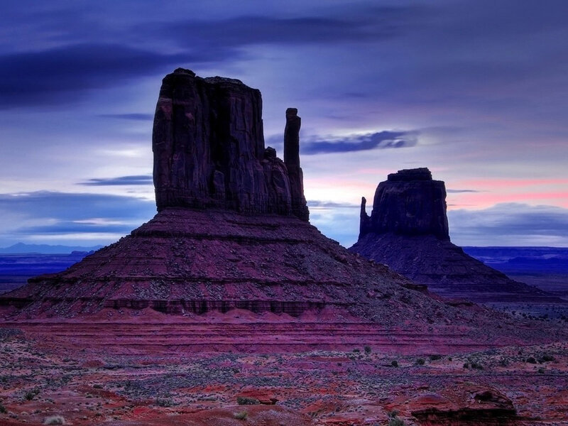 Monument Valley Rock Formations — Purple, Dramatic