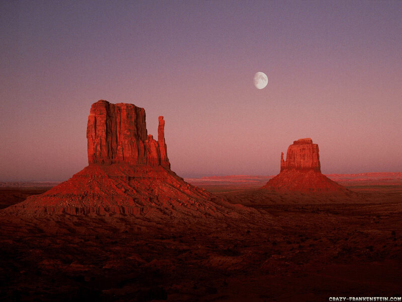 Monument Valley Rock Formations — Red, Dramatic, Night