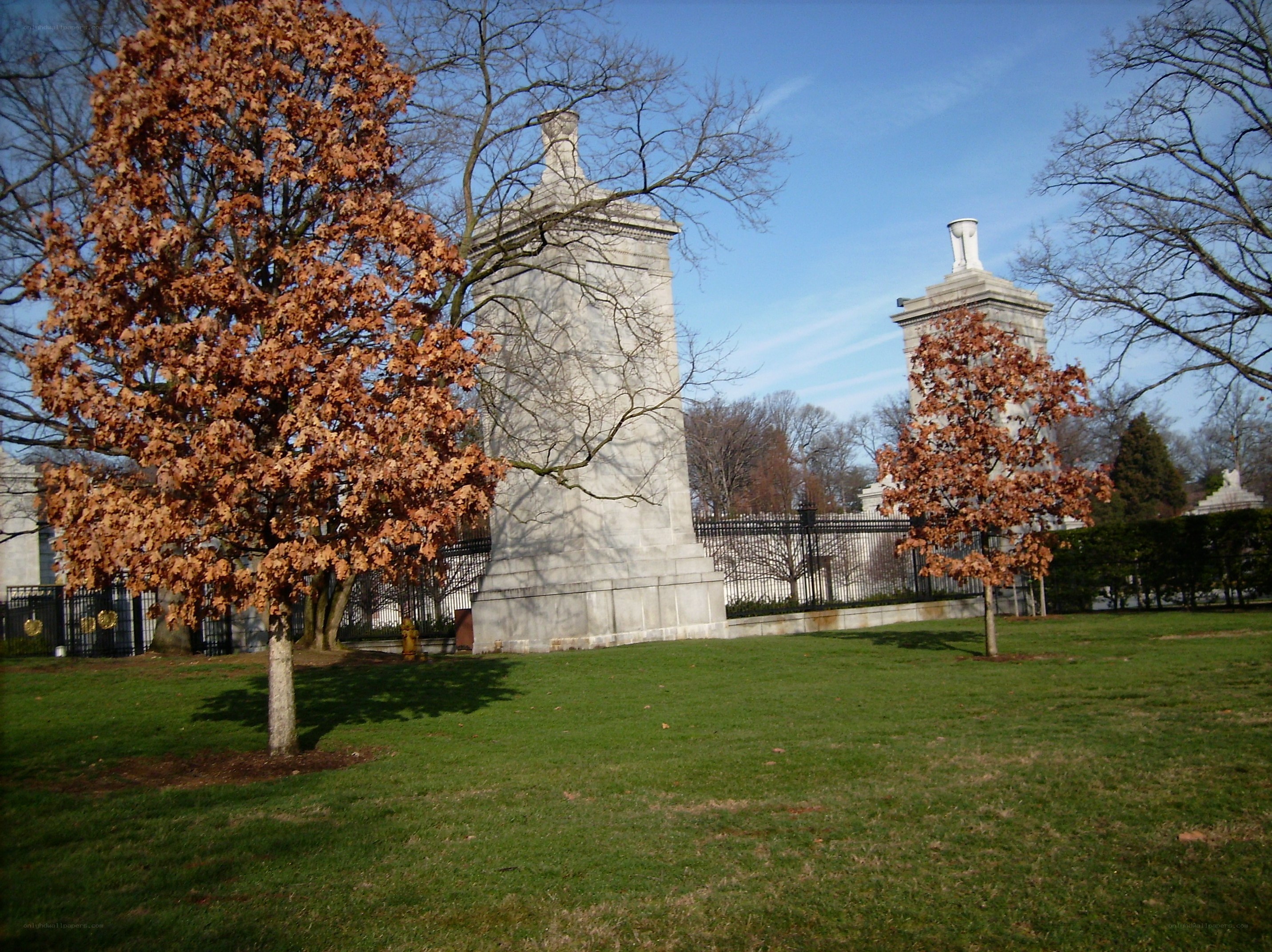 Monuments in a park