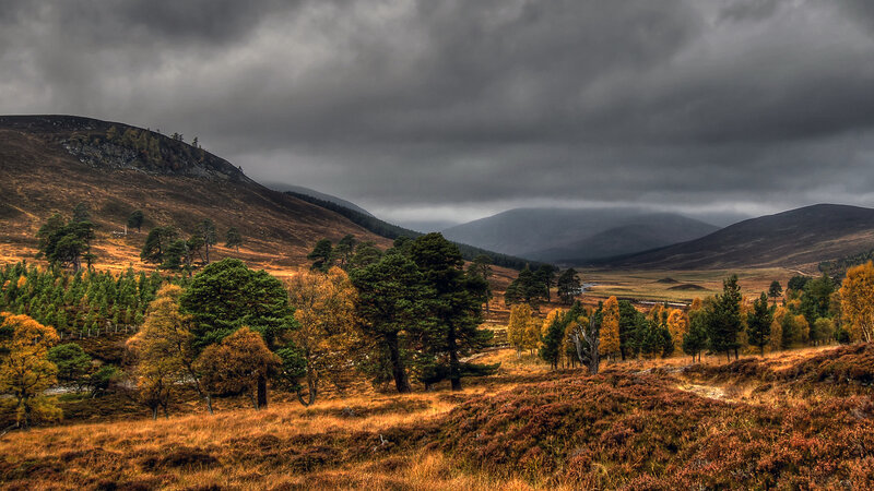 Moody Scottish Highlands landscape