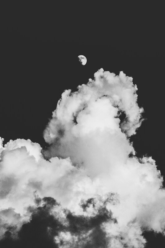 Moon Above Clouds — Black