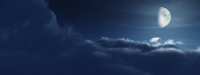 Moon Above Clouds — Digital Art