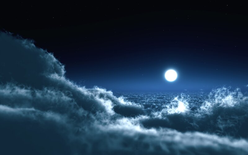 Moon Above Clouds
