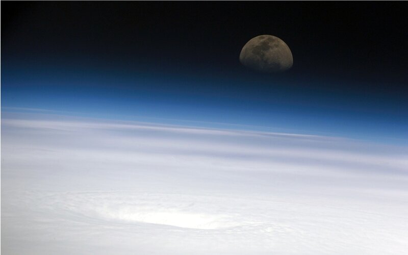 Moon Above Clouds — White