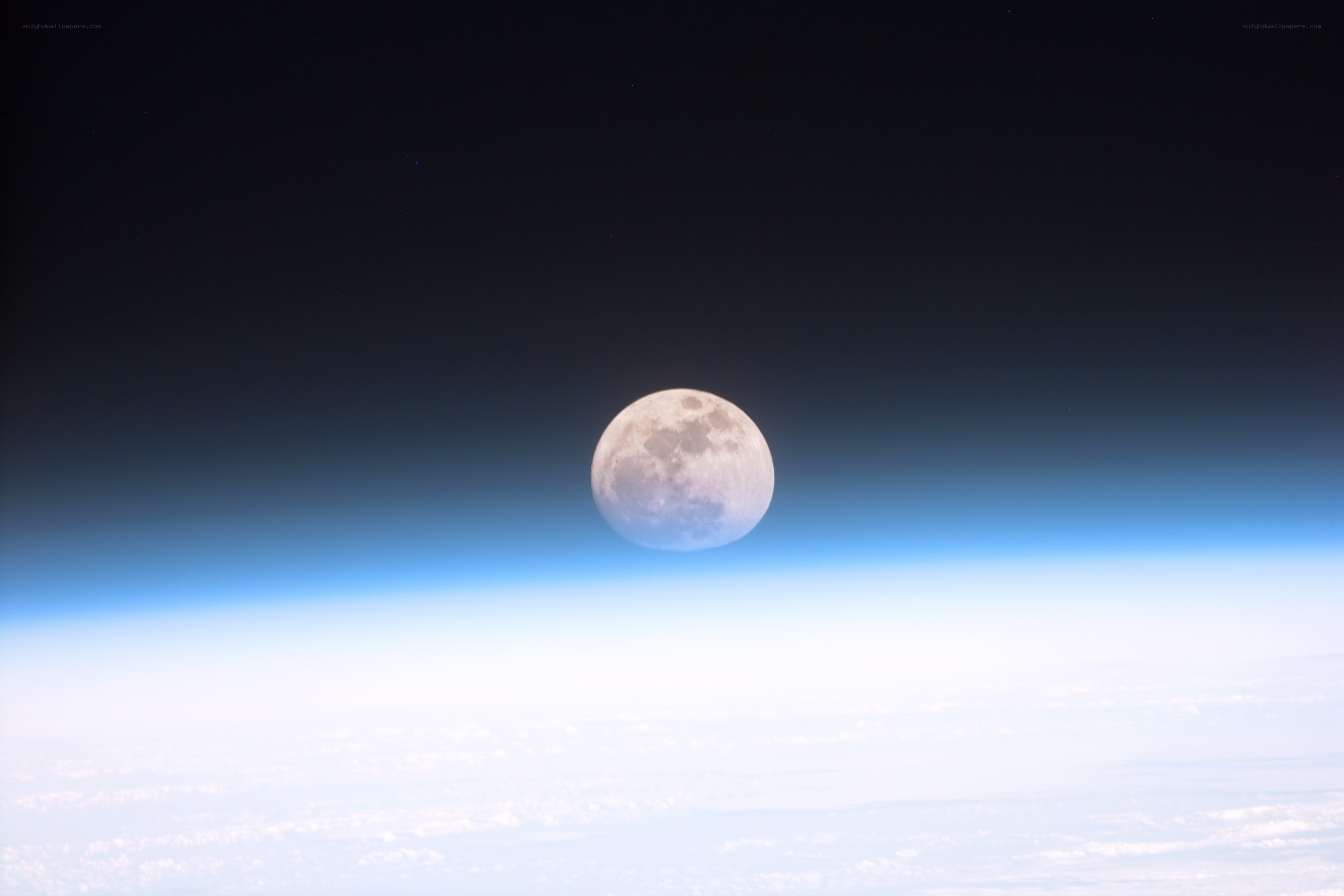 Moon above Earth's horizon