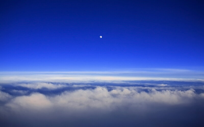 Moon above the clouds
