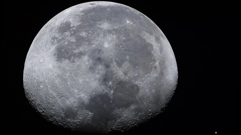 Moon and a distant planet