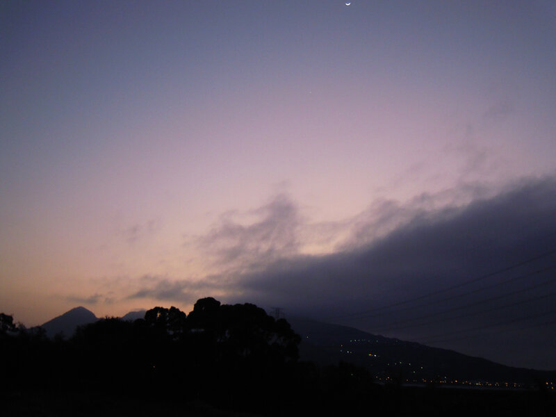 Moon and Clouds at Dusk