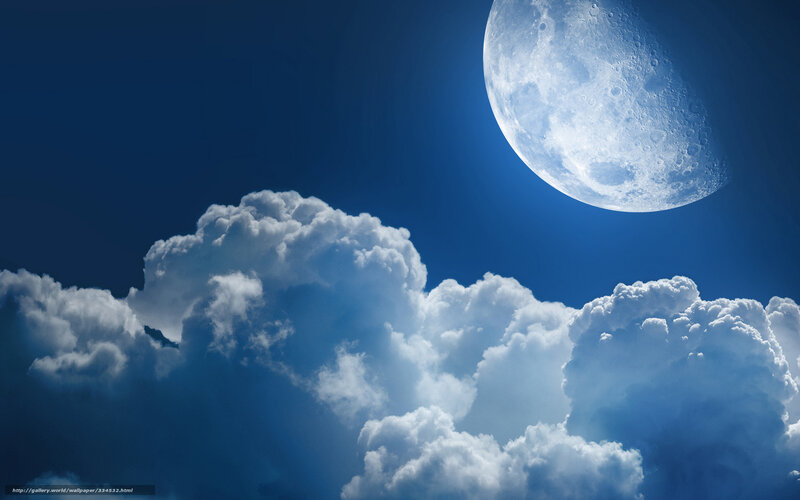 Moon and clouds at night