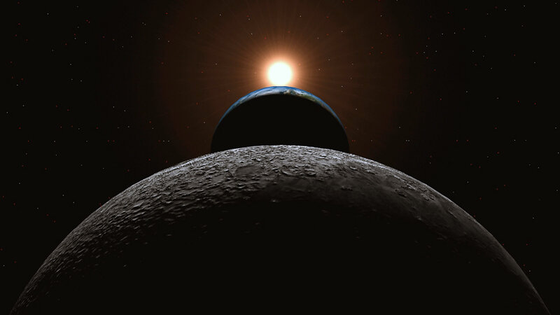 Moon and Earth from Space