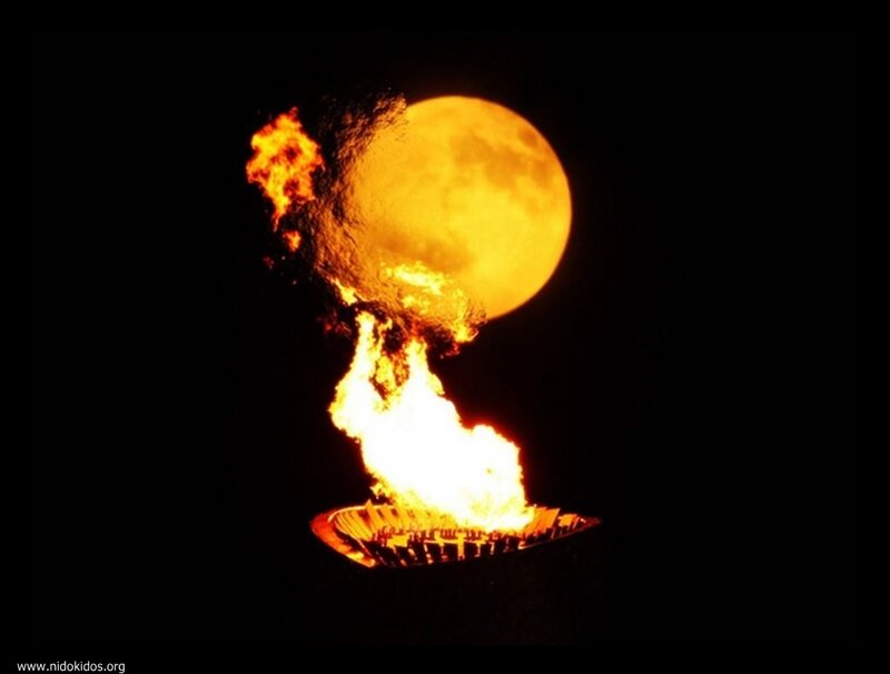 Moon and fire display