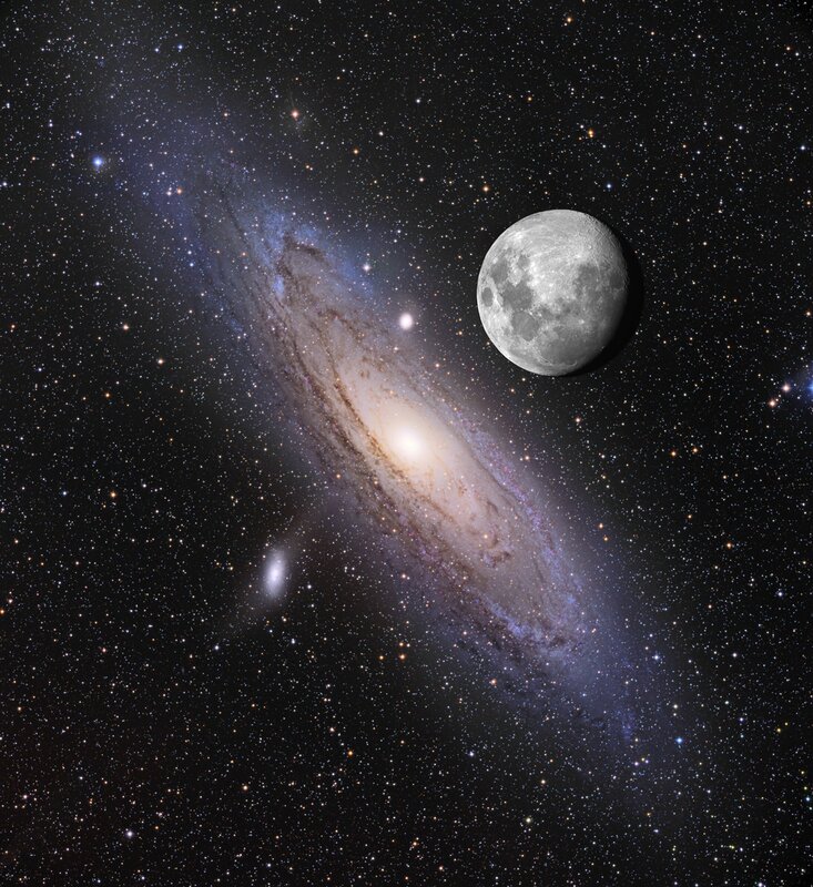 Moon and Galaxy — Black