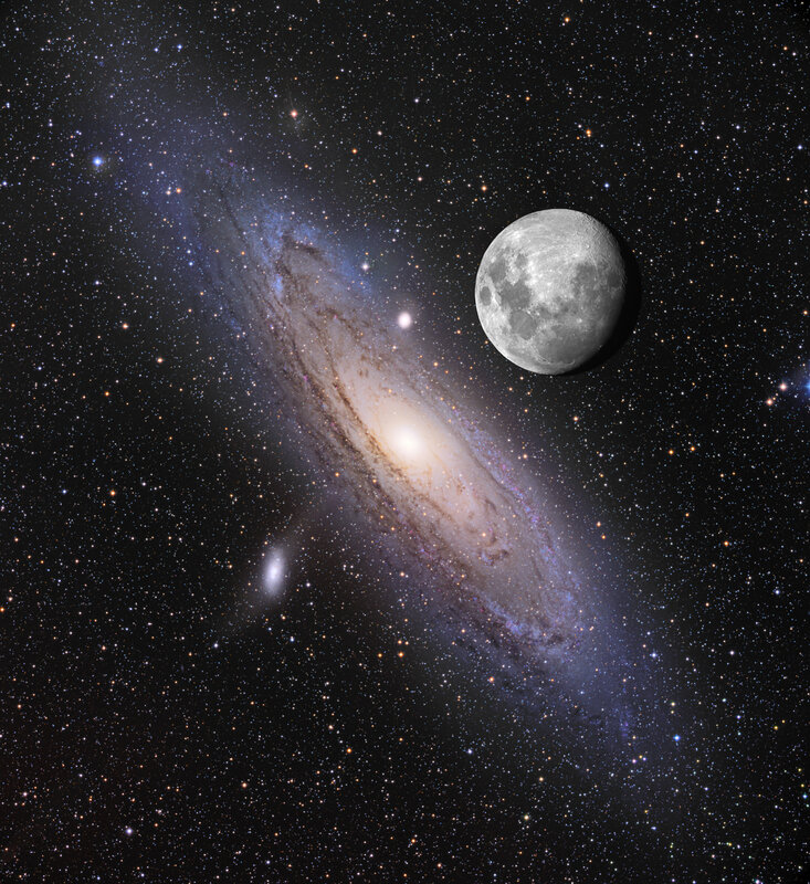 Moon and Galaxy