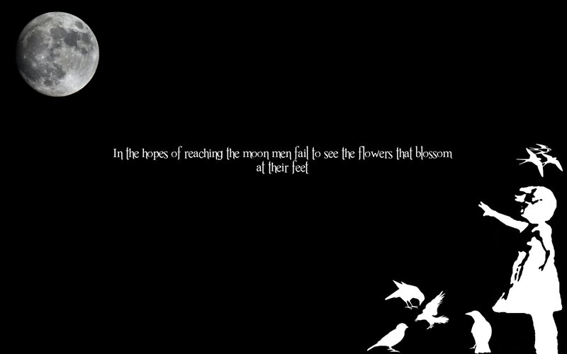 Moon and girl silhouette