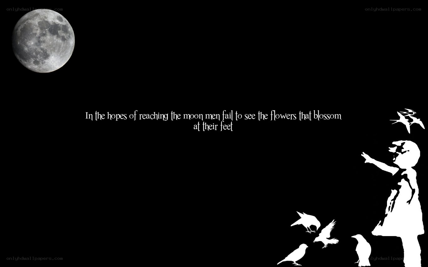 Moon and girl silhouette