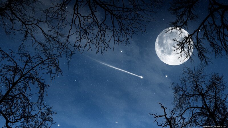 Moon and meteor shower