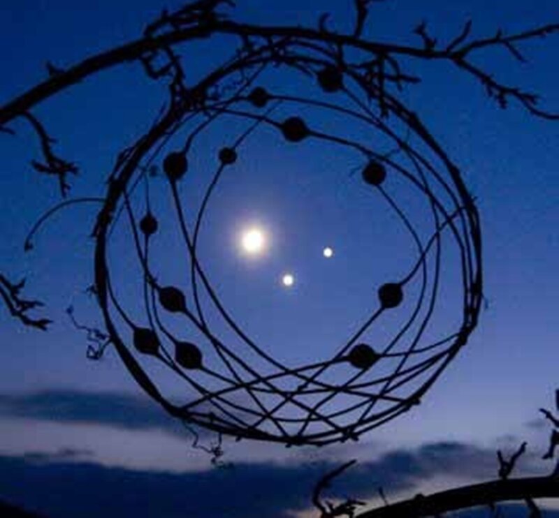 Moon and Planets in Sky