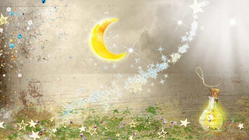 Moon and Stars in Bottle