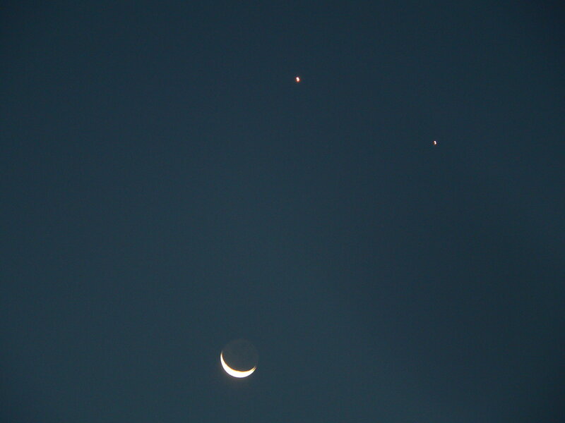 Moon and two bright stars