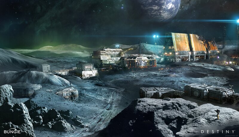 Moon Base on Alien Planet
