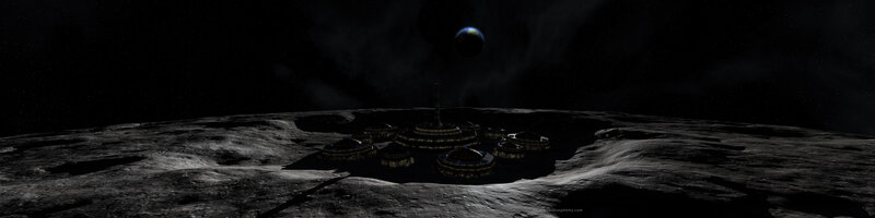 Moon Base on Crater