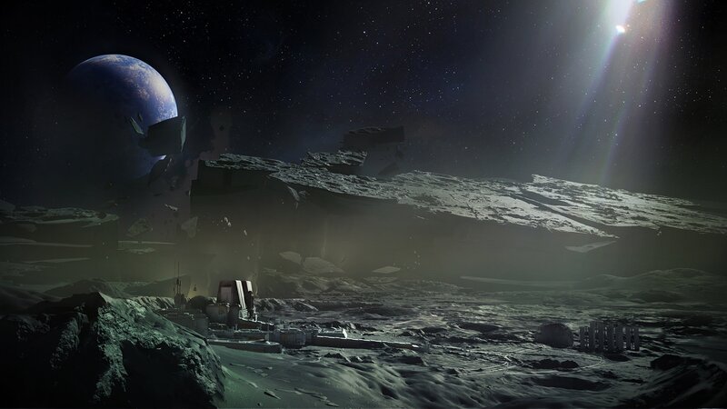 Moon Base on Lunar Surface