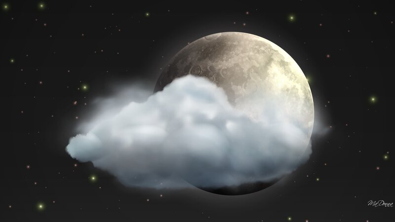 Moon Behind Cloud