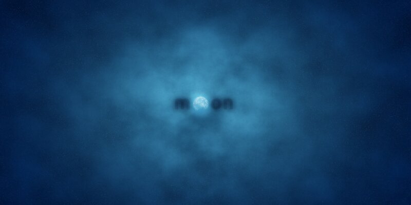 Moon Behind Clouds — Blue