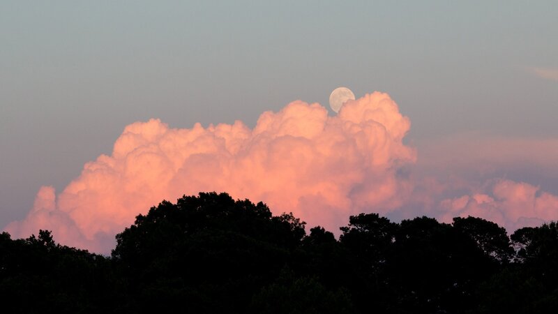 Moon Behind Clouds — Pink