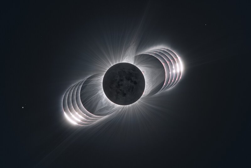 Moon During Solar Eclipse — Black, Dramatic