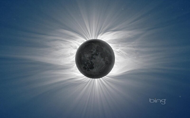 Moon During Solar Eclipse — Blue, Dramatic