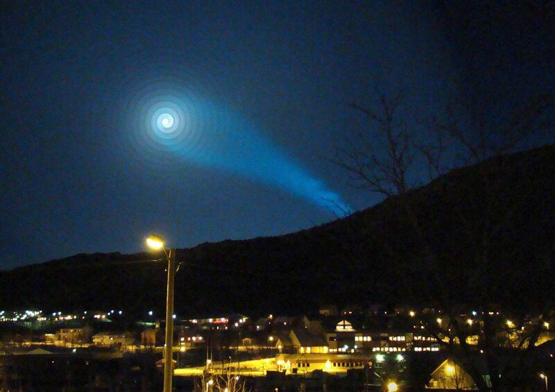 Moon halo over town