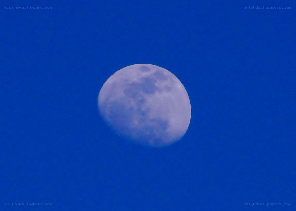 Moon in a blue sky