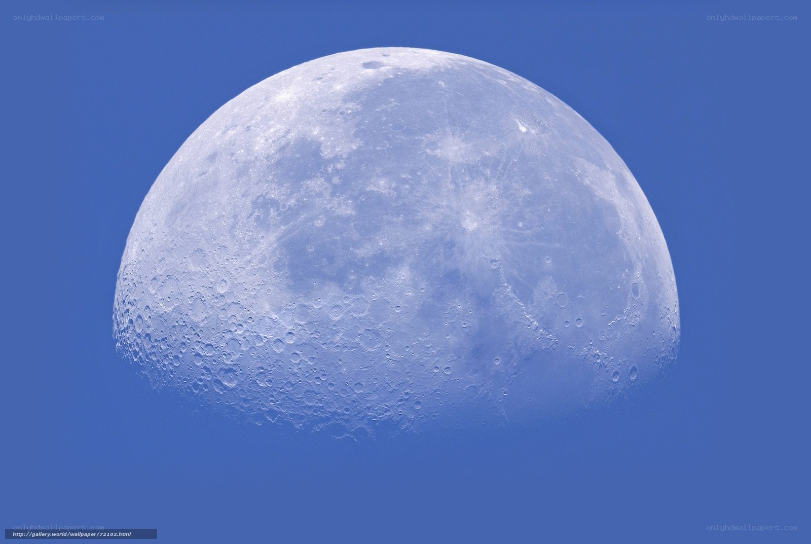 Moon in a blue sky