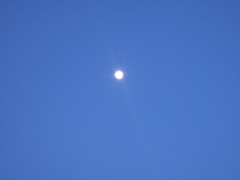 Moon in blue sky