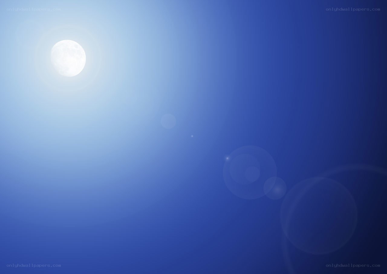 moon in blue sky