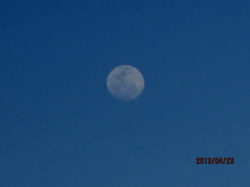 Moon in Blue Sky — Serene, Night